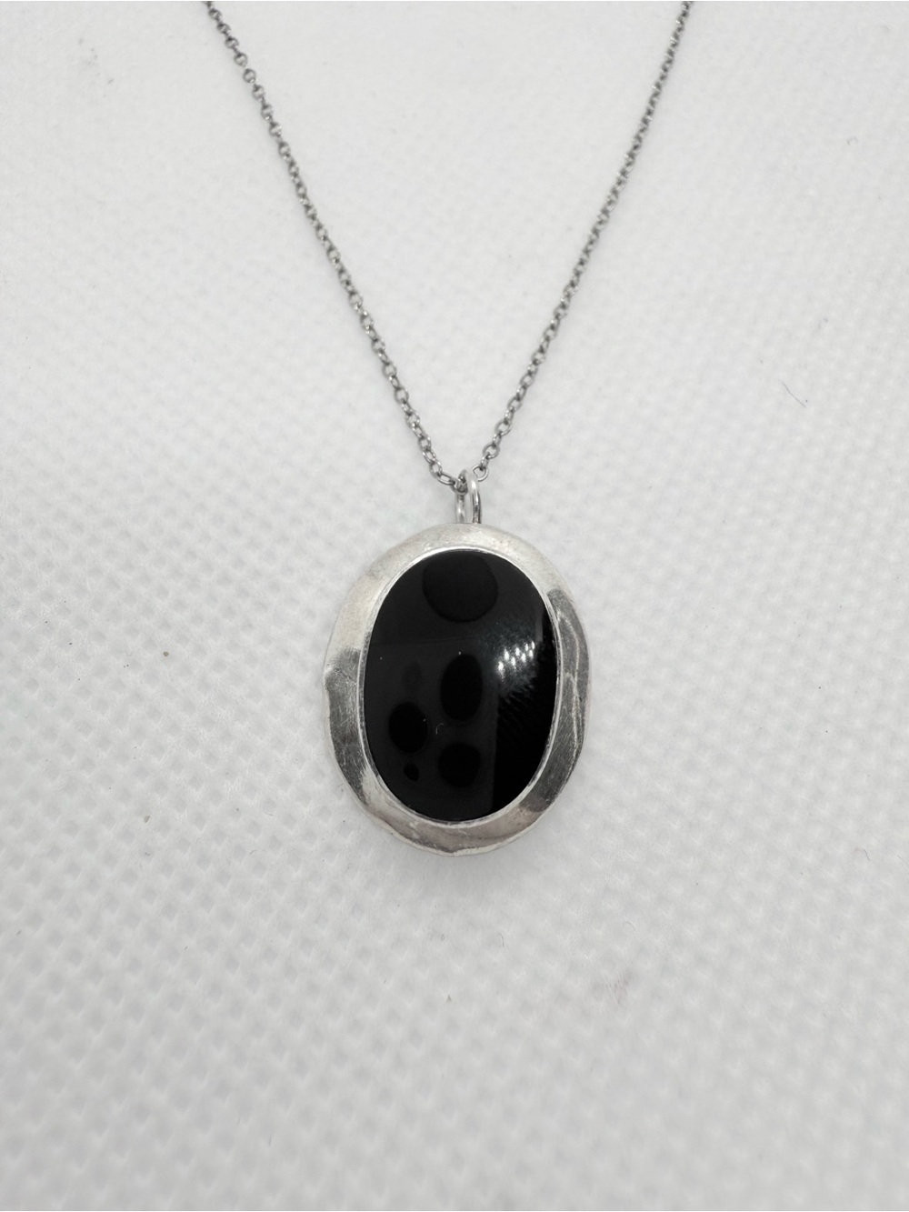 Roma Designer Jewelry Sterling Silver Black Onyx Pendant Necklace
